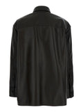 Bottega Veneta Women Brown Shirt With Classic Collar With Intreccio Detail In Leather For Women