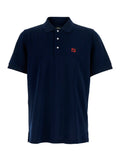 Fendi Men Blue Polo With Classic Collar And Logo On The Front In Cotton Men