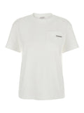 Brunello Cucinelli Women White Crew Neck T-Shirt With Monile Detail On The Front In Cotton For Women