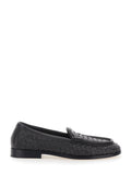 Bottega Veneta Women 'Silenzio' Brown Loafers With Rounded Toe And Intreccio Motif In Leather For Women