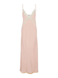Forte_Forte Women Pink Long Slip Dress With Lace Decoration On The Front In Viscose For Women