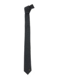Valentino Garavani Men Black Tie With Vlogo Plaque On The Front And All-Over Polka Dot Pattern In Silk For Men