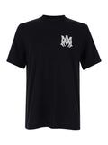 Amiri Men Black T-Shirt With Contrasting Monogram In Cotton Man