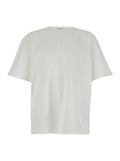 Bottega Veneta Men White Crew Neck T-Shirt With Embroidery On The Front In Cotton For Men