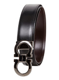 Ferragamo Men Reversible Belt With Gancini Buckle On The Front In Black Leather For Men