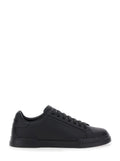 Dolce & Gabbana Men Sneaker 'Portofino Light' With Patch Logo On The Tongue And Tone-On-Tone Lettering Logo On The Heel In Black Leather For Men