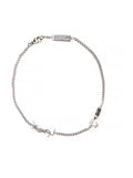 Saint Laurent Men Bracelet 'Opyum' With Rhinestones And Charm In Silver Brass For Men