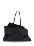 The Attico Women Shoulder Bag 'Passeggiata' Medium With Asymmetric Design And Two Top Handles In Black Leather For Women