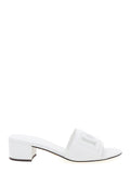 Dolce & Gabbana Women White Mules With Low Heel And Dg Millennials Detail In Smooth Leather Woman