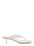 Bottega Veneta Women 'Sampieri' White Sandals With Thong Design And Kitten Heel In Rubber For Women