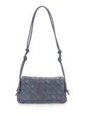 Bottega Veneta Women 'Notturno' Blue Crossbody Bag With Adjustable Strap And Intreccio Motif In Suede For Women