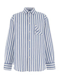 Jacquemus Men 'La Chemise Voilier' Light Blue Shirt With All-Over Striped Motif And Logo Embroidery On The Front In Cotton And Linen For Men