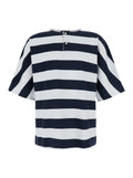 Jacquemus Men 'Le T-Shirt Mariniere' Blue T-Shirt With All-Over Striped Motif And Logo Lettering On The Back In Cotton For Men