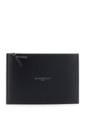 Givenchy Men 'Antigona' Black Clutch With Logo Lettering On The Front In Leather For Women