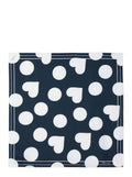 Jacquemus Women 'Le Foulard Coeur' Blue Square Scarf With All-Over Polka Dots And Heart Motif In Silk For Women