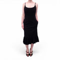 GUCCI BLACK MIDI DRESS WITH RUFFLE DETAIL - SIZE M