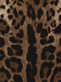 Dolce & Gabbana Women Brown Midi Dress With Square Neckline And All-Over Leopard Motif In Stretch Viscose For Women