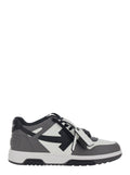 Off-White Men Sneaker 'Out Of Office' Low Top With Logo Patch On The Tongue And Contrast Stitching In Gray Leather For Men