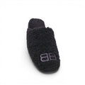 BALENCIAGA BLACK SHEARLING COZY MULES - SIZE 37