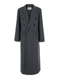 Victoria Beckham Women Double Faced Overcoat With Notched Collar And Long Sleeves In Gray Wool And Cashmere For Women