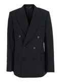 Victoria Beckham Women Beatrice Jacket With Notched Revers Collar And Long Sleeves In Grey Wool For Women