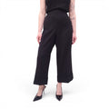 CHANEL VINTAGE BLACK TROUSERS WITH GOLD LOGO BUTTONS - SIZE 46