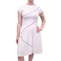 CHANEL WHITE DRESS WITH BLACK STITCHING DETAIL - SIZE 36