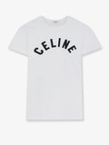 Celine Women Cotton T-Shirt With Front Lettering Logo Print