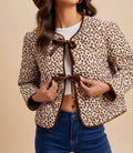 Palma Corduroy Quilted Ribbon Jacket In Crème Multi