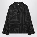 Toteme Black Monogram Silk Pajama Shirt Women