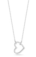 Sterling Silver Sideways Heart Necklace