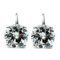 Rhodium Brass Earrings with AAA Grade CZ in Clear