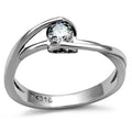 High polished (no plating) Stainless Steel Ring with AAA Grade CZ in Clear