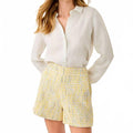 Sea View Metallic Button Blouse In Gold Foiled Coconut