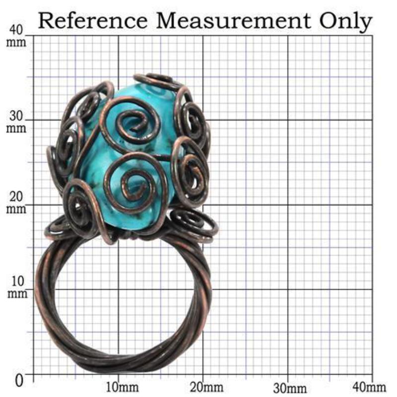 Antique Tone Brass Ring with Synthetic Turquoise in Turquoise