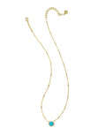 Women's Mabel Pendant Necklace In Gold Bronzed Veined Turquoise