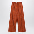 Toteme Monogram Silk Pajama Trousers In Terracotta Women