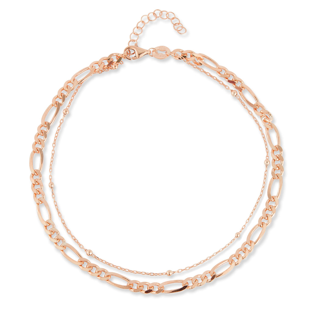 Sterling Silver Double Layered Anklet