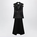Sacai Black Wool Organza Vest Women