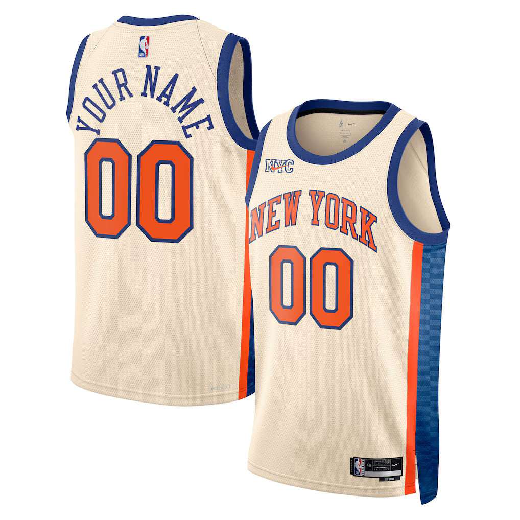 New York Knicks  2025/26 City Edition Swingman Custom Jersey - Cream