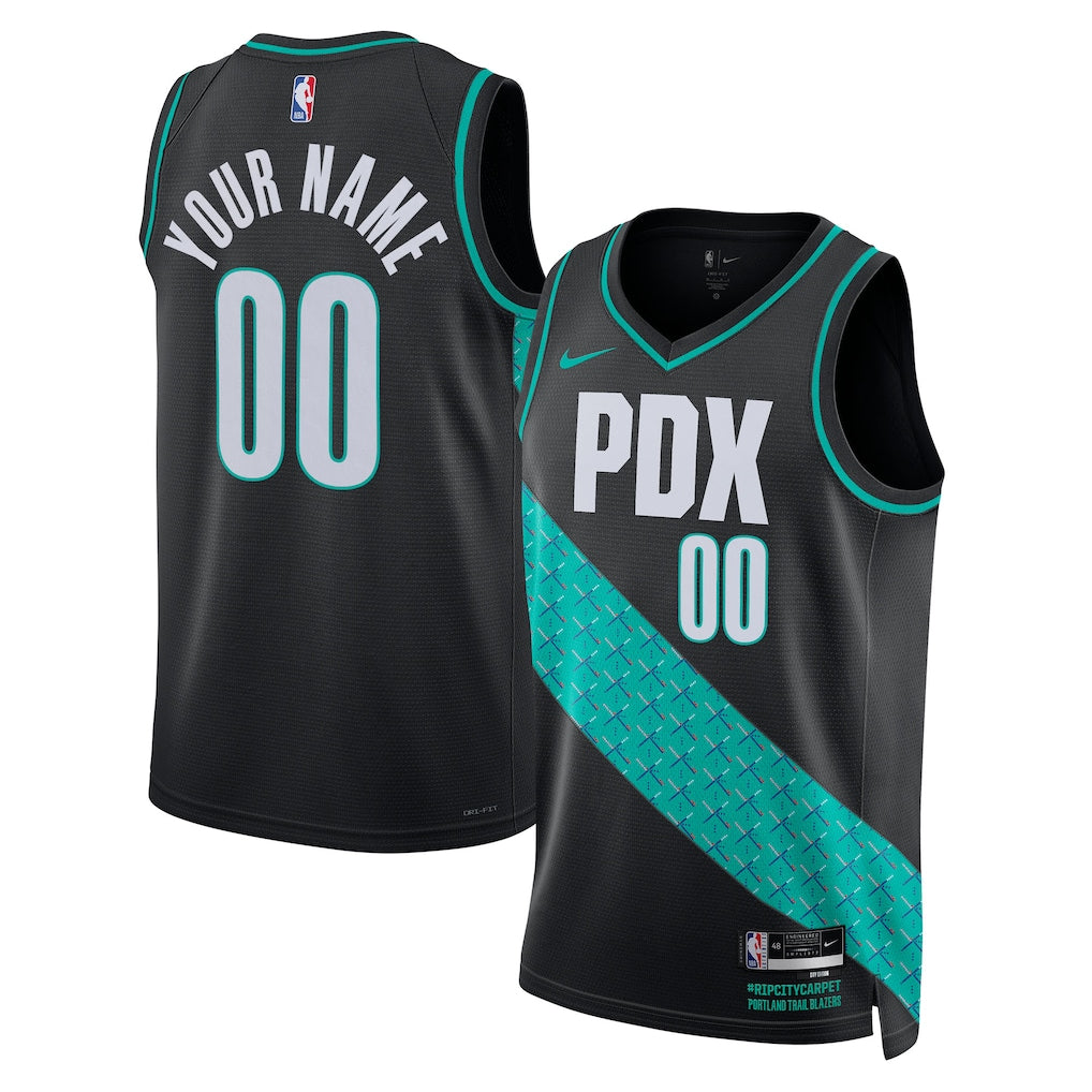 Portland Trail Blazers 2025/26 City Edition Swingman Custom Jersey - Black