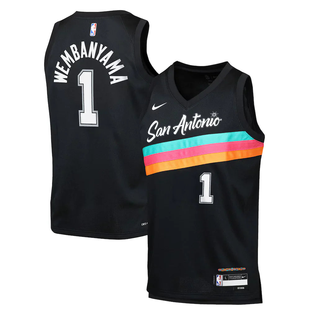 Victor Wembanyama San Antonio Spurs Youth 2025/26 City Edition Swingman Jersey - Black