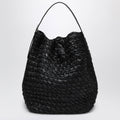 Toteme Tote Bag With Belt Details In Raffia, Black Women