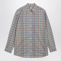 Toteme Oversized Checked Shirt In Blue/Orange Organic Cotton Women
