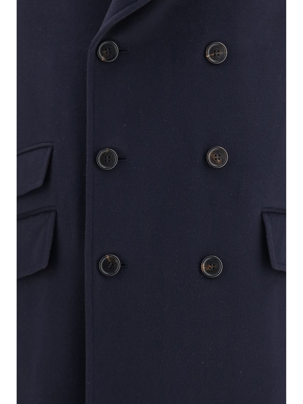 Brunello Cucinelli Men Double-Breasted Wool Coat