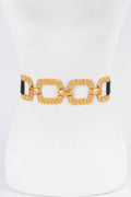 Modern Elastic Belt with Metal Buckle Detail