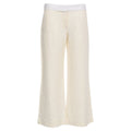 Victoria Beckham Flared Pants in White Wool