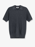 Brunello Cucinelli Men Cotton Polo Shirt With Ribbed Knit