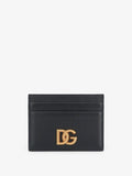 Dolce & Gabbana Women Leather Card Holder With Metal Dg Logo