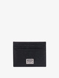 Dolce & Gabbana Men Leather Card Holder With Metal Logo Tag